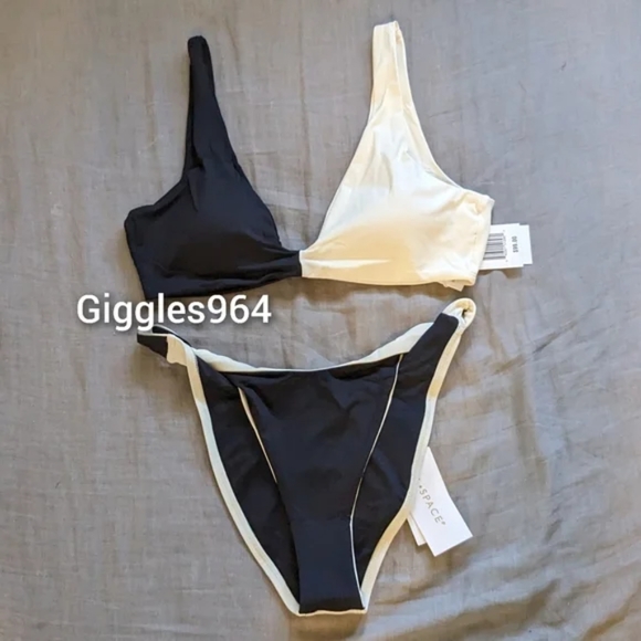 L*Space Luna Lovegood Bikini Set Black Cream - Picture 5 of 6